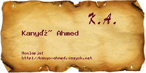 Kanyó Ahmed névjegykártya